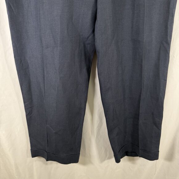 Polo by Ralph Lauren 100% Flax Pants 36 Blue Pleated Blue Label Linen Made Italy - Picture 3 of 11